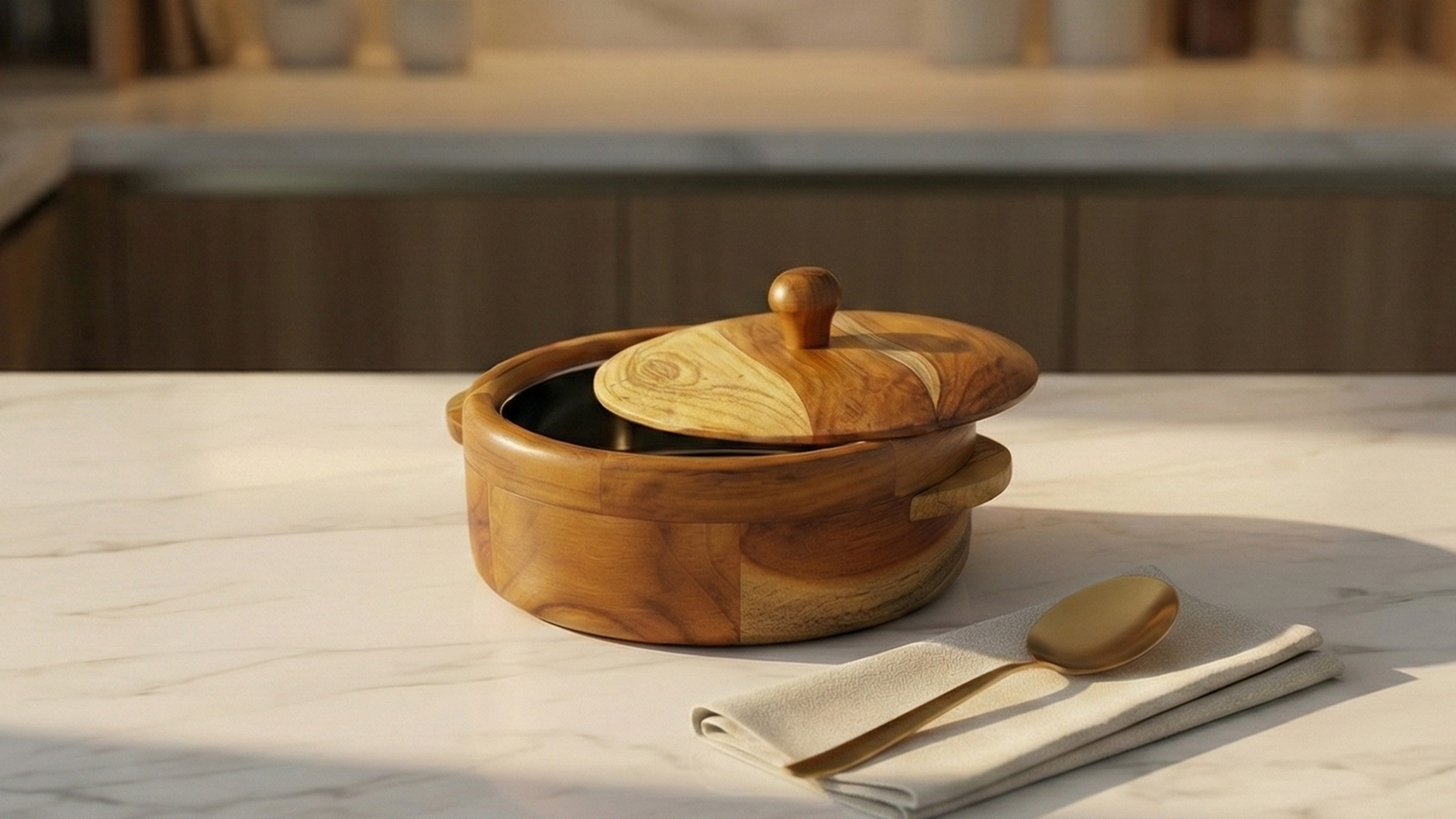 Wooden Hot Food Box with Lid
